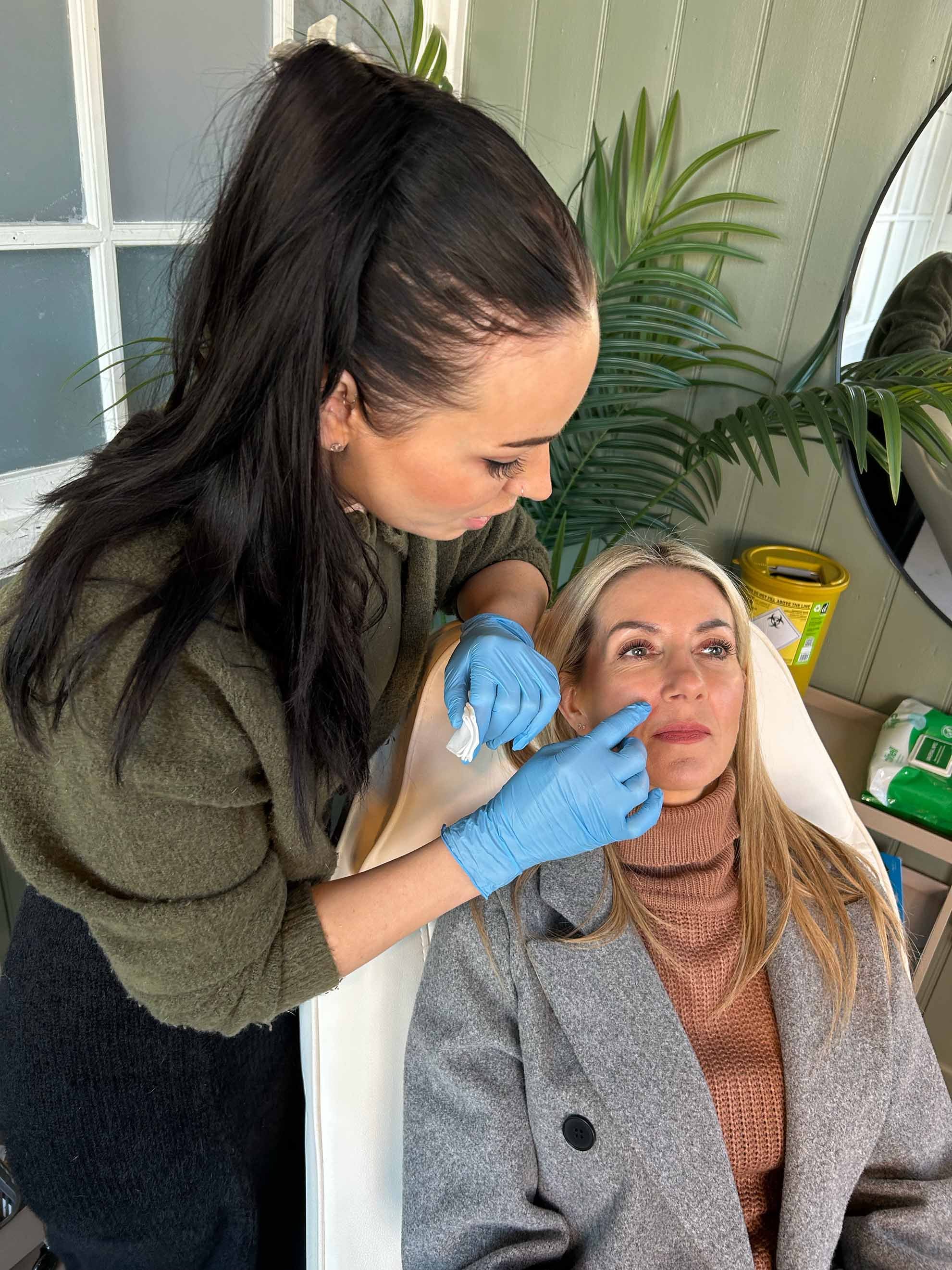 woman before getting botox treatment
