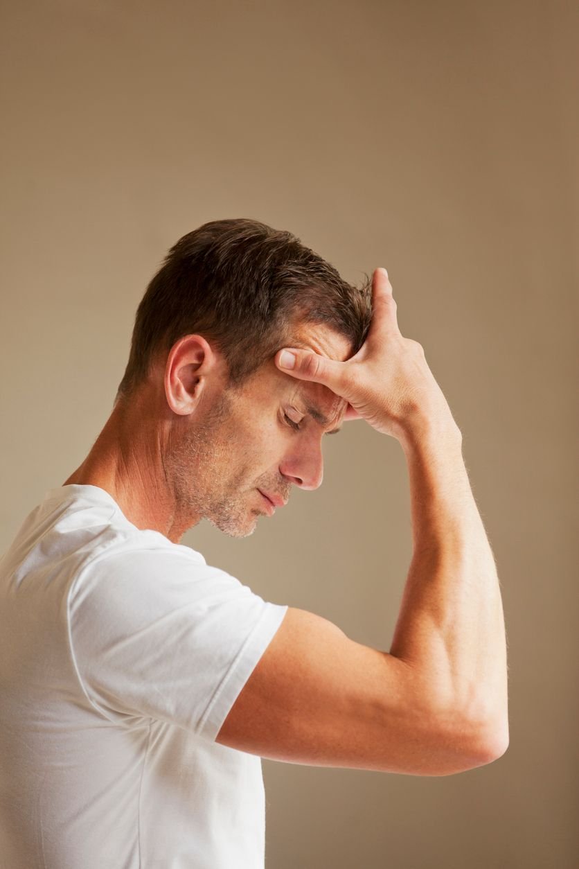 man with migraine