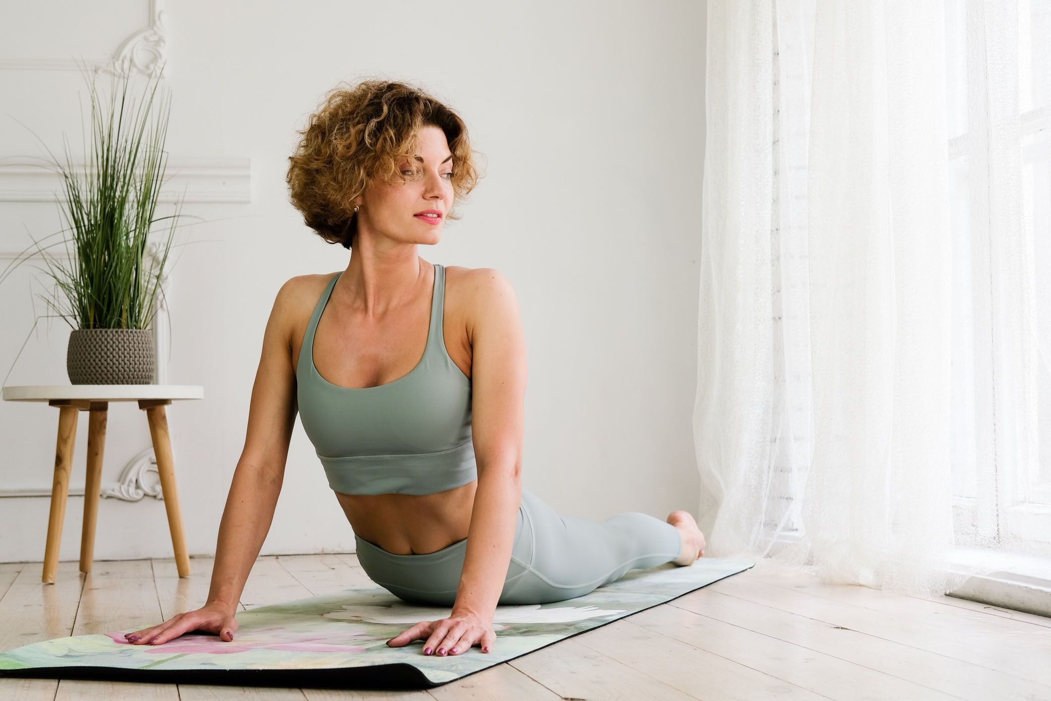 woman doing yoga